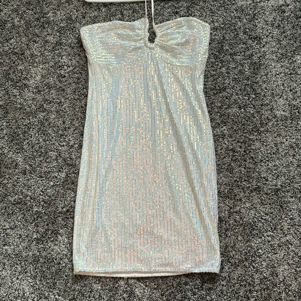 White sparkly dress
